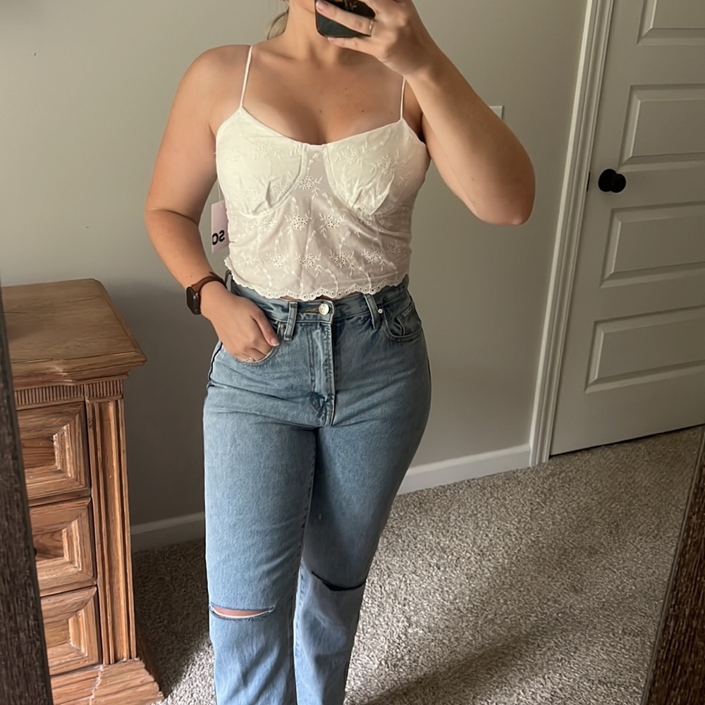 Eyelet Cotton Crop Top
